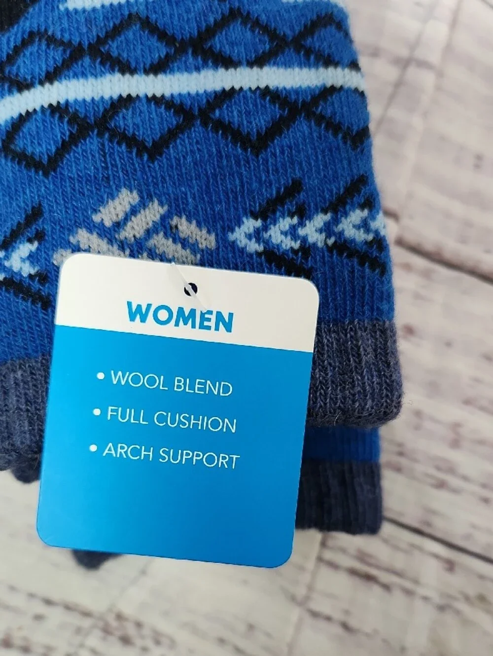 Columbia Women's Blue Patterned Wool-Blend Casual Socks - Blue Mix